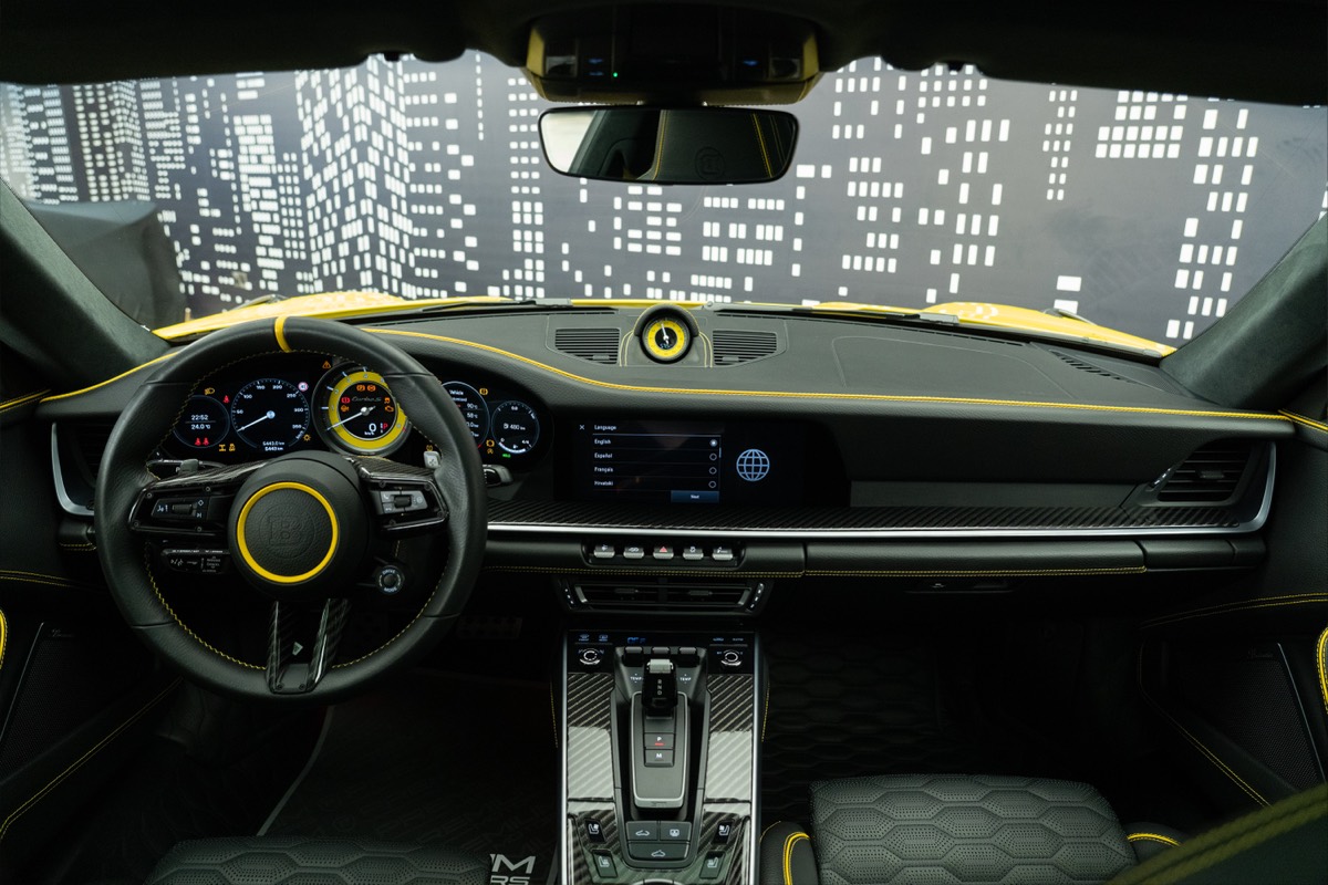Used 2023 Porsche 911 Turbo S — Brabus Rocket 900R — Yellow for Sale in Dubai — gallery photograph 9