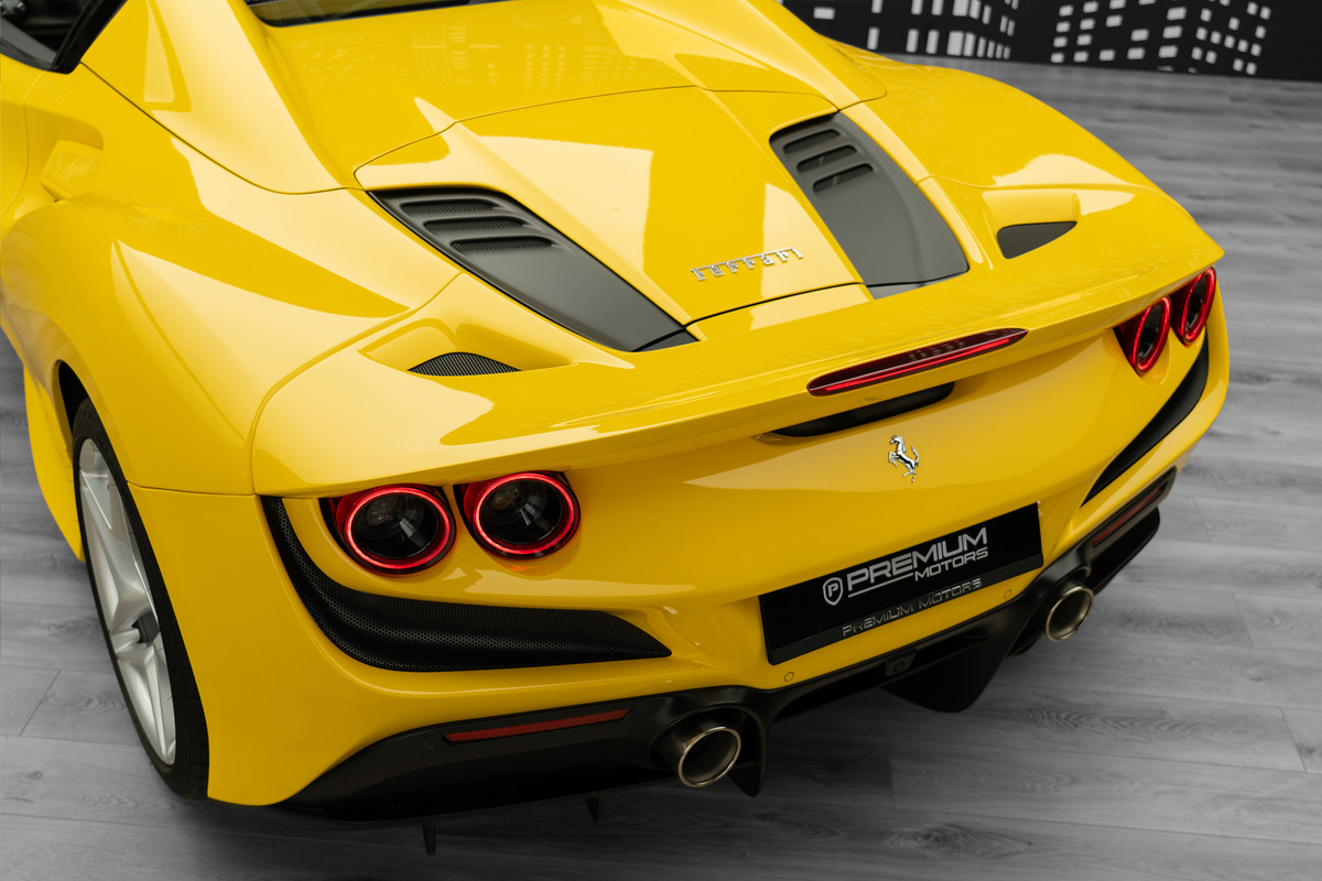 Used 2023 Ferrari F8 Spider — Yellow / Blue interior for Sale in Dubai — gallery photograph 8