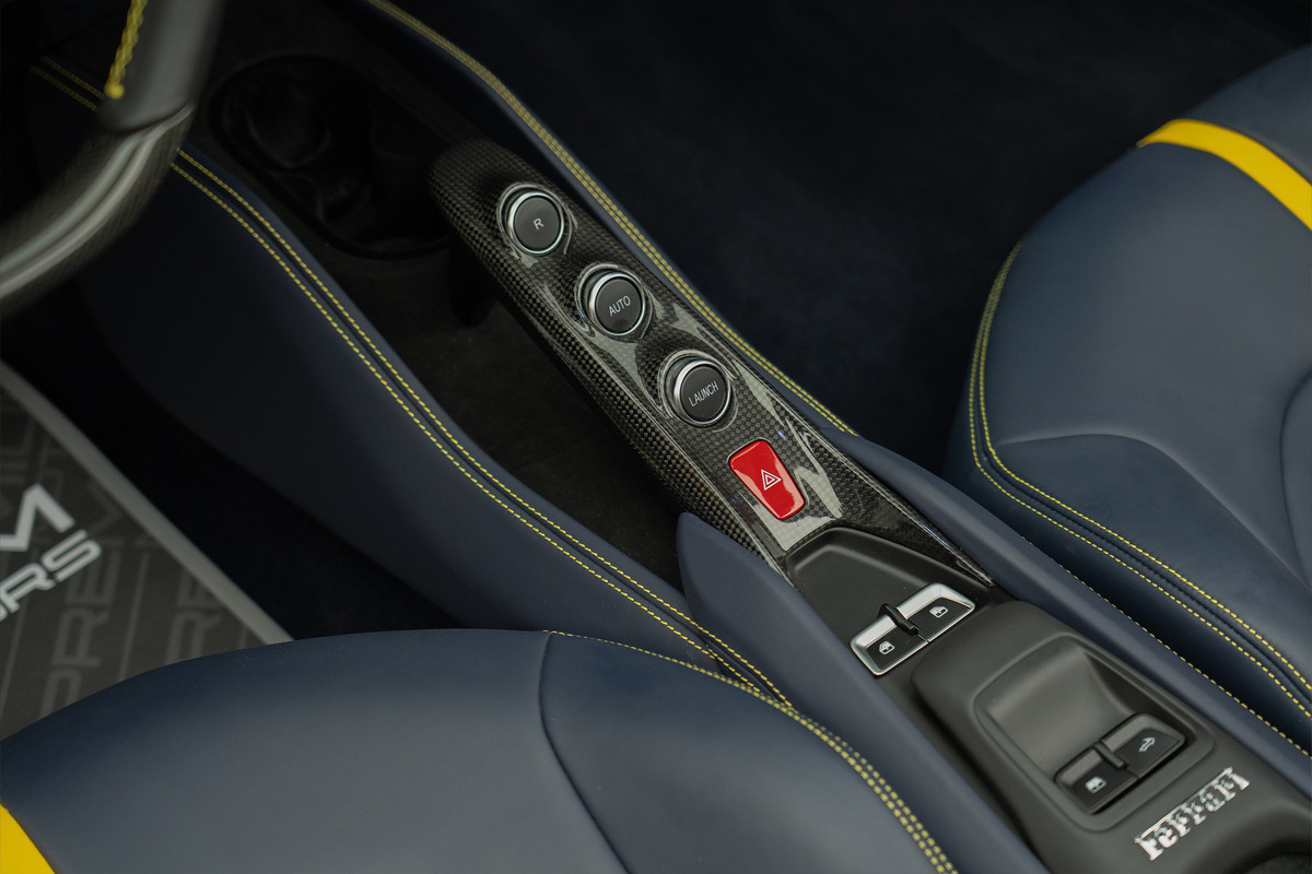 Used 2023 Ferrari F8 Spider — Yellow / Blue interior for Sale in Dubai — gallery photograph 12