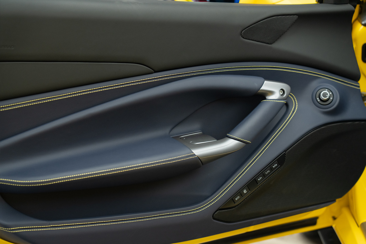 Used 2023 Ferrari F8 Spider — Yellow / Blue interior for Sale in Dubai — gallery photograph 14