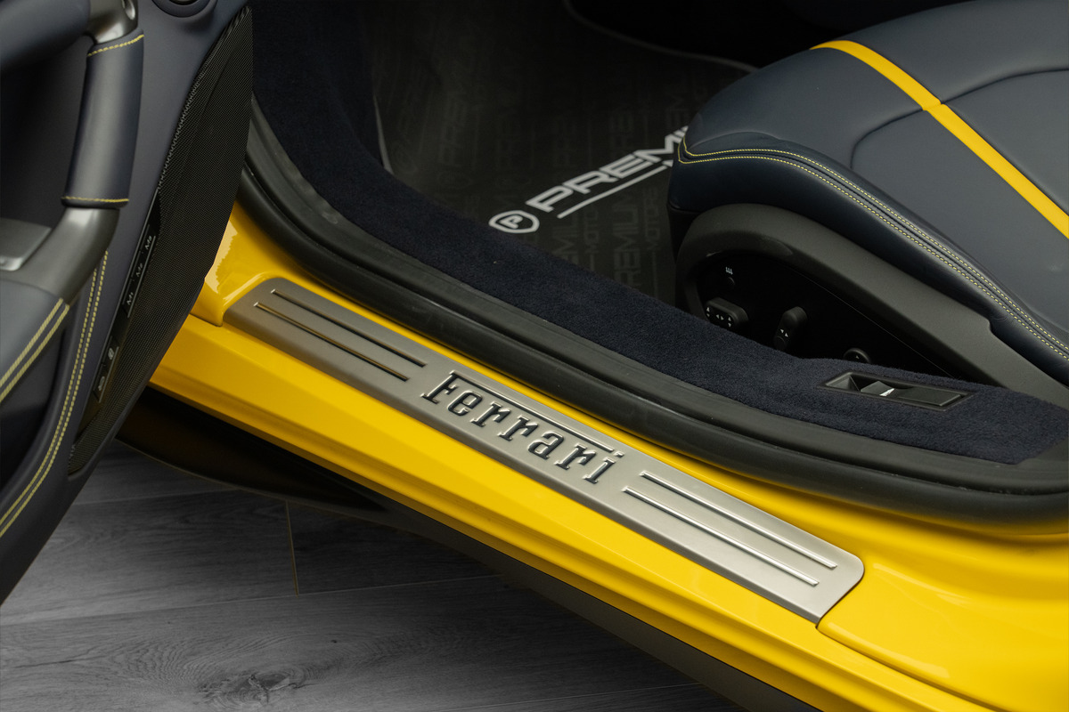 Used 2023 Ferrari F8 Spider — Yellow / Blue interior for Sale in Dubai — gallery photograph 15