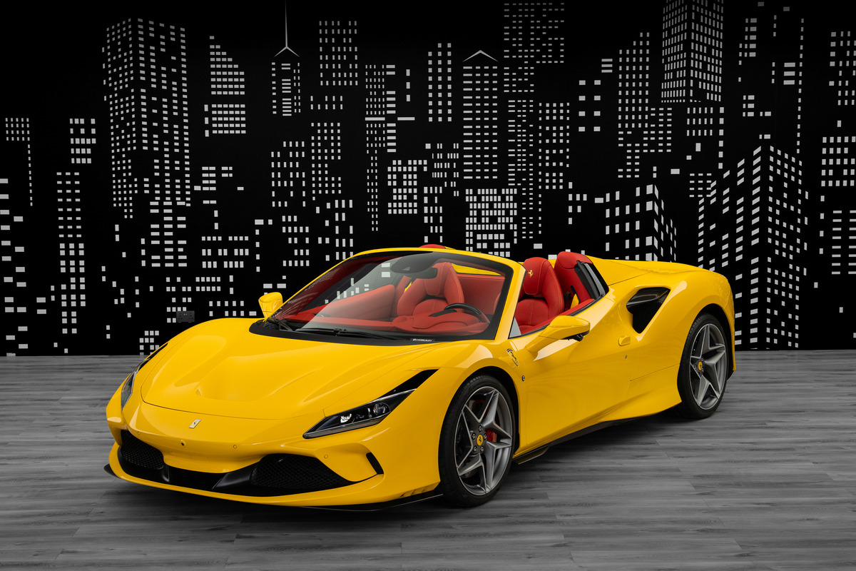 2023 Ferrari F8 Spider in Yellow — front three-quarter view