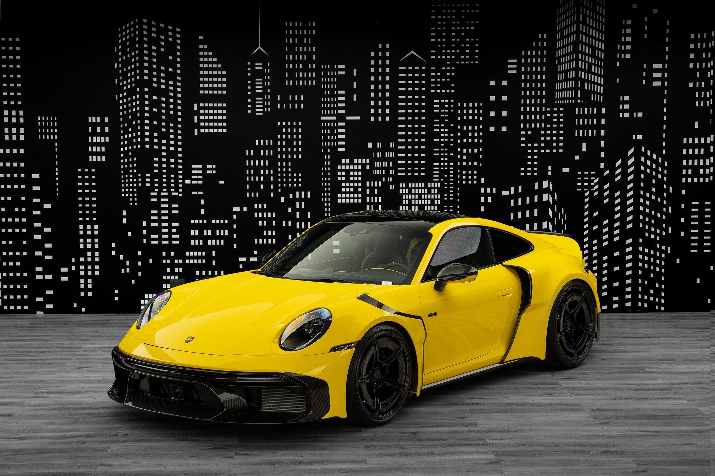 Used 2023 Porsche 911 Turbo S — Brabus Rocket 900R — Yellow for Sale in Dubai — Yellow exterior