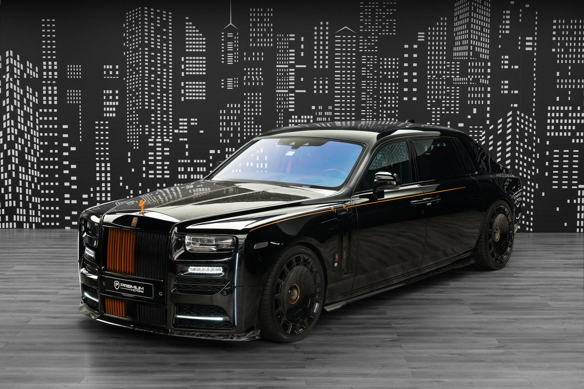 2023 Rolls-Royce Phantom EWB — Mansory Diamond in Black — front three-quarter view