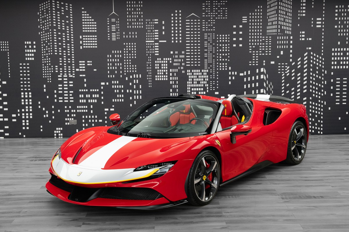 2023 Ferrari SF90 Spider in Red — front three-quarter view